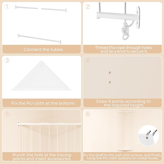 GRANNY SAYS Stuffed Animal Storage, Corner Stuffed Animal Holder for Toy Storage, Large Adjustable Length Stuff Animal Organizer, Kids Toy Shelf Organizer for Bedroom Nursery Playroom, Grey