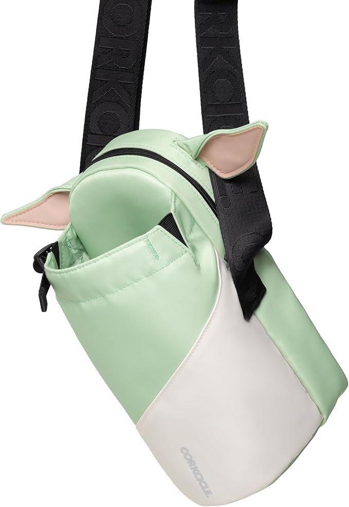 Corkcicle x Star Wars Grogu Crossbody Water Bottle Sling Bag, Fits 16 oz to 40 oz Tumbler – Water Bottle Holder with Strap Securely Holds Bottle, Cards, Phone, & Keys