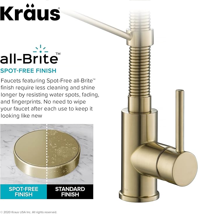 Kraus KPF-1610-KSD-53SFACB Bolden 18-Inch Commercial Kitchen Faucet with Soap Dispenser, Spot Free Antique Champagne Bronze