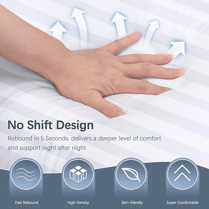 Luxury Hotel Collection Bed Pillows for Sleeping King Size Set of 2- Medium Firm Density for Back or Stomach Sleeper