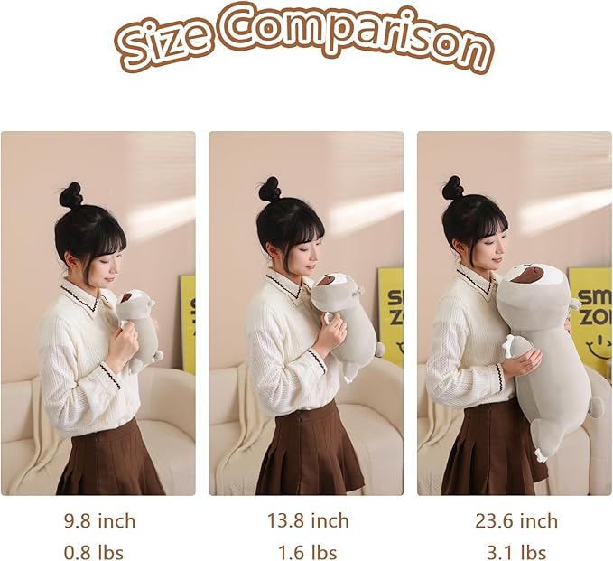 SQEQE Weighted Sloth Plush, Weighted Sloth Stuffed Animal for Anxiety, Cute Sloth Plushies Sloth Pillow Toy Gift for Kids Adults Brown 13.8 Inch, 1.6 lbs