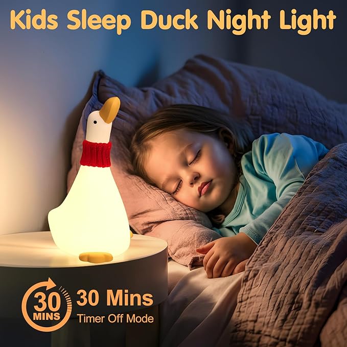 Dream Duck Night Light,3 Level Dimmable Nursery Nightlight,Silicone Baby Night Light,Rechargeable Bedside Touch Lamp for Breastfeeding Toddler Baby Kids Decor