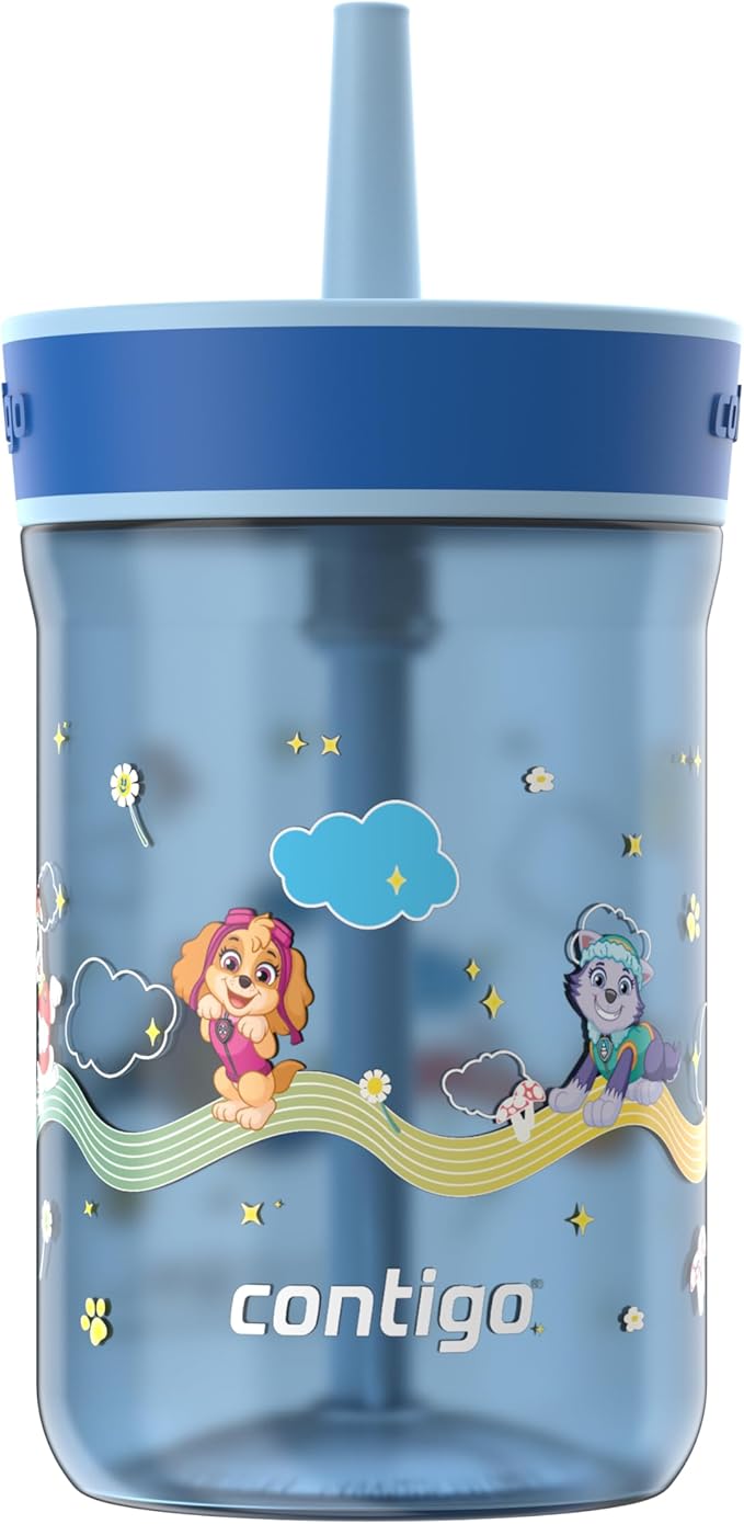 Contigo Leighton Tumbler with Straw, 14 oz, Cool Lime PAW Patrol (Color changing straw); Glacier PAW Patrol (Color changing body)