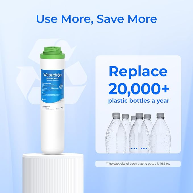 Waterdrop FQK1K Under Sink Water Filter, 1350 Gallons, Replacement for GE FQK1K, FQK2J, GXK185K and GX1S50R (Pack of 2)