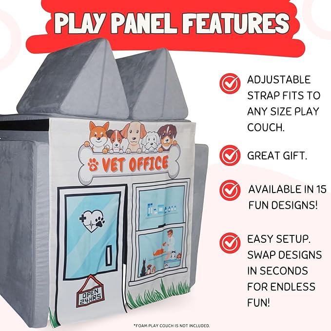 Play Panel for Childrens Foam Sofa Kids Couch (Vet Office)