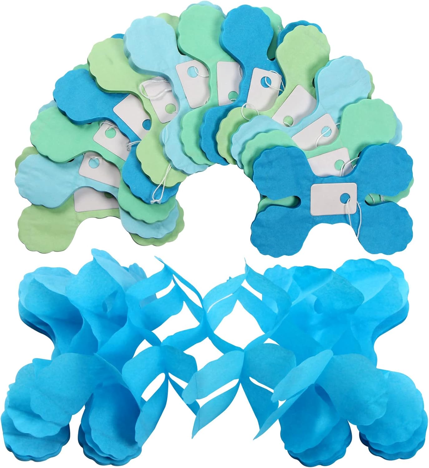 Blue-Green Party-Decorations Streamers Garland - 157Ft Four-Leaf Clover Hanging Banner, Jungle Theme Party Supplies Spring Summer Birthday Baby Bridal Shower Decor Hugtmr