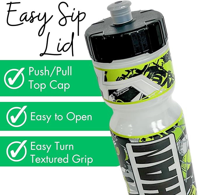 50 Strong Kids Water Bottle | 22 oz. BPA- Free Sports Squeeze Water Bottles with Pull Top Cap |Perfect Water Bottle for School | Reusable & Durable for Boys & Girls | Made in USA (Soccer Star Custom)