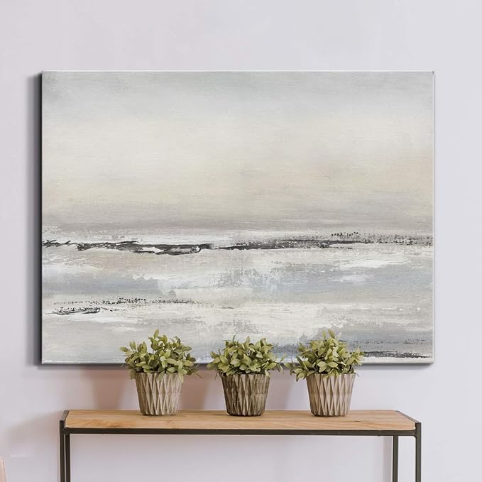 Renditions Gallery Canvas Nature Wall Art Modern Decorations Paintings Serene Winter Snow Glam Romantic Abstract Minimalist Artwork Prints for Bedroom Office Kitchen - 24"x36" LT33