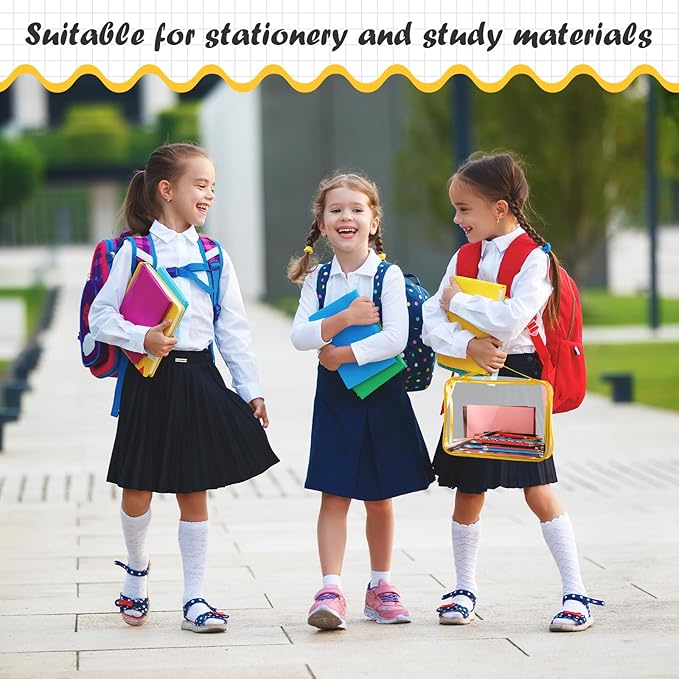 Sanwuta 3 Packs Toy Storage Bags with Zipper, Clear PVC Organizing Bags, Waterproof Toy Bags for Board Games, Building Blocks, Toys and Kids Books (Blue, Yellow, Green,12.6 x 9 x 2.36 Inch)