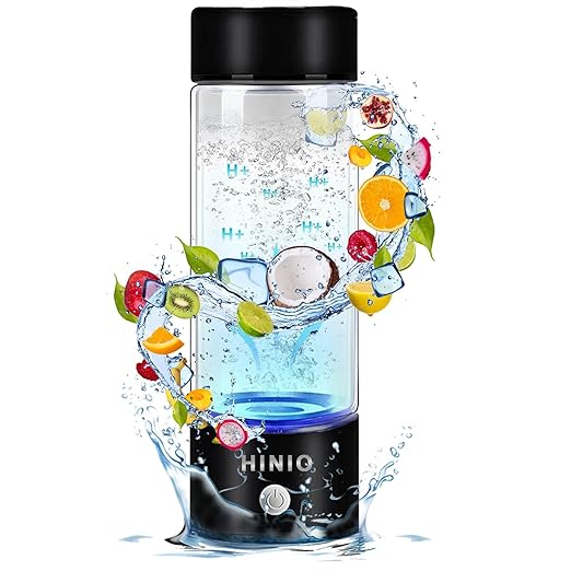 Hydrogen Water Bottle, 420ml Portable Hydrogen Water Ionizer Machine, Hydrogen Rich Water Glass Health Cup for Office, Travel and Daily Drinking