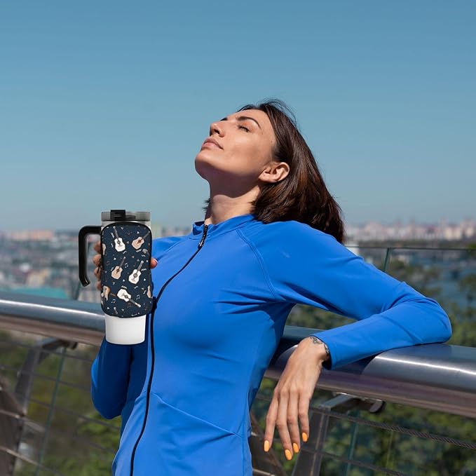 Galaxy Mandala Water Bottle Pouch for Stanley Cup 40oz 30oz,Personalized Gym Purse for Men Women, Tumbler Pouch with Versatile Pocket Water Bottle Bag for Cards, Keys, Phone