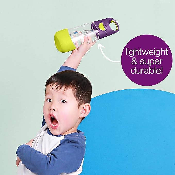 b.box 20oz Tritan Straw Bottle: Large, Modern Water Bottle with Flip Straw for Kids. Spill Proof, Leak Proof, BPA Free (Ocean Breeze, 20 oz)