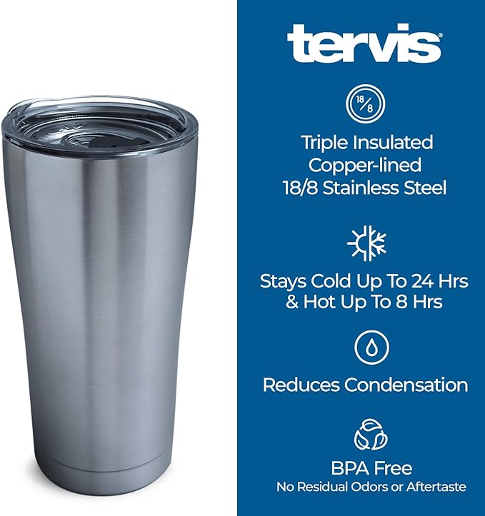 Tervis Triple Walled Ole Miss University of Mississippi Rebels Insulated Tumbler Cup Keeps Drinks Cold & Hot, 30oz - Stainless Steel, Tradition