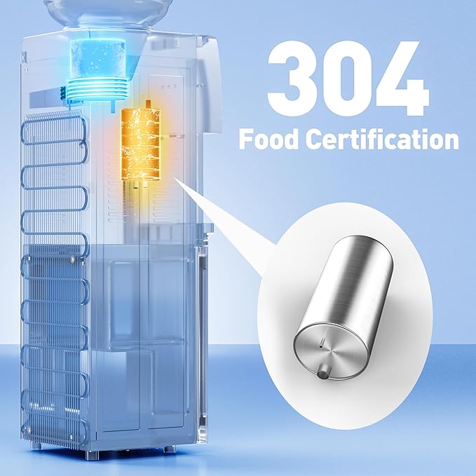 Hot & Cold Top Loading Water Dispenser, 3 5 Gallons Water Coolers with Removable Drip Tray & Storage Cabinet, 3 Temperatures, Home, Child Safety Lock, Office, Living Room.