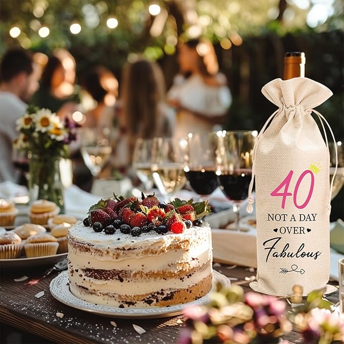 comfit 40th Birthday Gift for Women Men,40 Years Old Birthday Party Decorations,1984 Birthday Wine Bag
