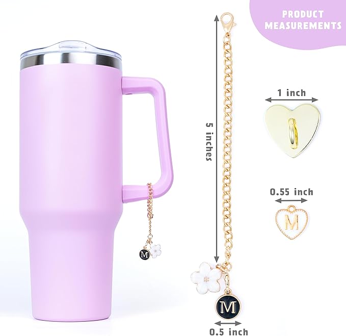 water bottle charms with keyring holder, water bottle decorations. Stanley Cup charms, Stanley cup accessories. Tumbler charms