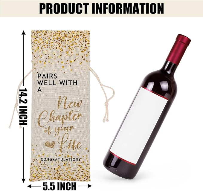 Farewell Gifts for Coworkers Leaving Job Going Away Gift Wine Bag New Beginnings New Job Gifts for Women Men Lady Congratulations Retirement Engagement Wine Bags