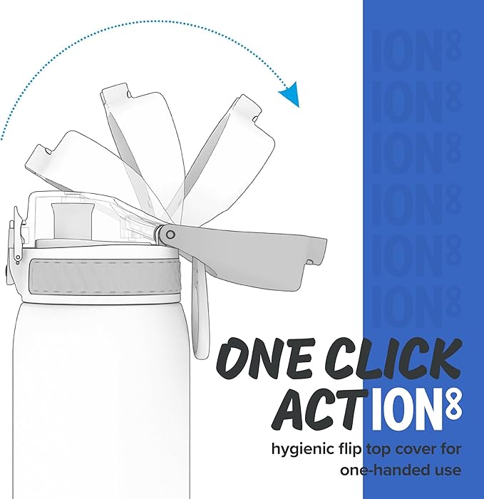 Ion8 Pod Leak Proof BPA Free Kids Water Bottle, 350ml (12 oz), Frosted Navy (B074W4BDG4)