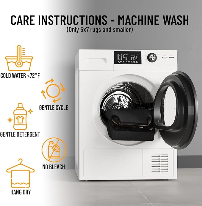 Machine Washable Modern Solid Design Non-Slip Rubberback 2x12 Traditional Runner Rug for Hallway, Kitchen, Bedroom, Living Room, 1'10" x 12', Black