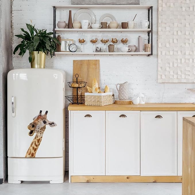 Giraffe Wall Decal Peel and Stick Funny Giraffe Stickers Gift for Friends Kids Room Funny Wall Window Decor Fridge Closet Stickers Decoration