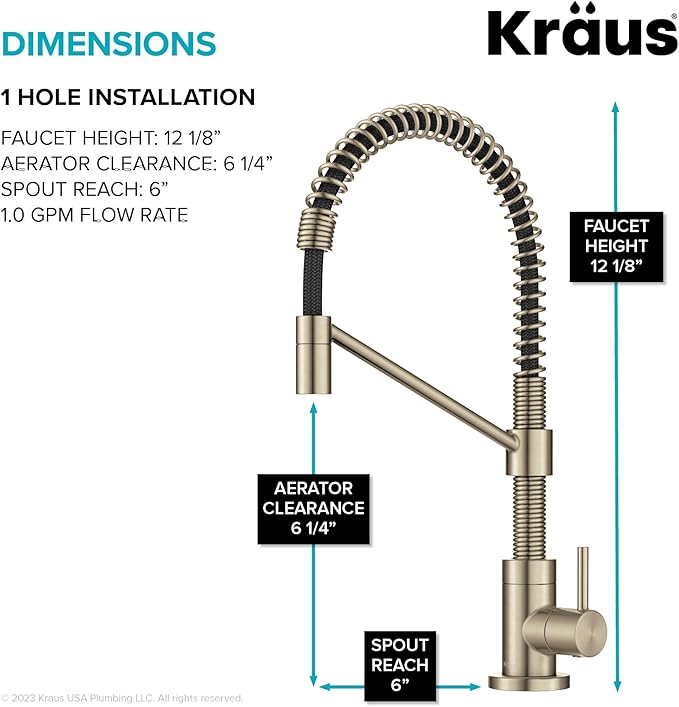KRAUS Purita 2-Stage Under-Sink Filtration System with Single Handle Drinking Water Filter Faucet in Spot-Free Antique Champagne Bronze, FS-1000-FF-104SFACB