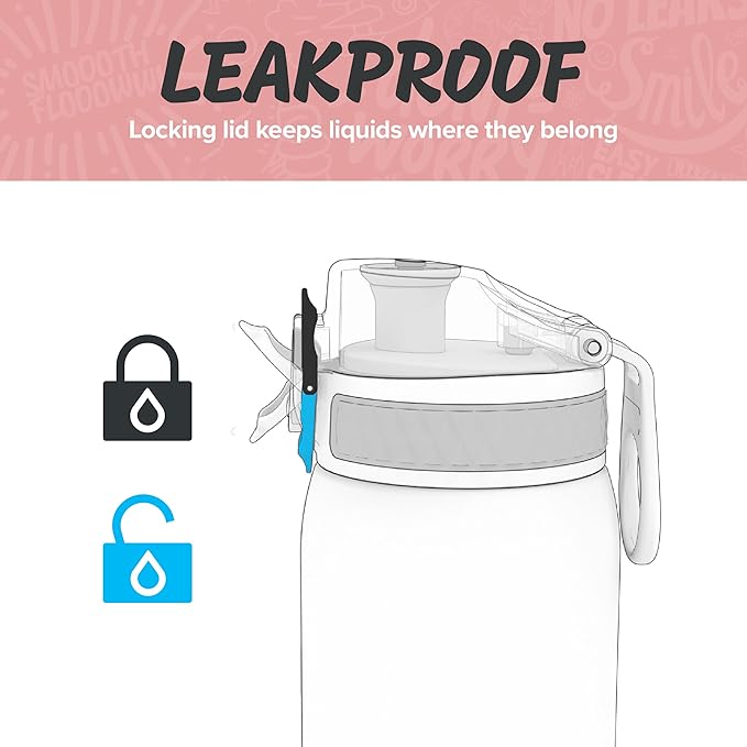 Ion8 Pod Leak Proof BPA Free Handbag Water Bottle, 350ml (12 oz), Frosted Rose Quartz (B074WF2S14)