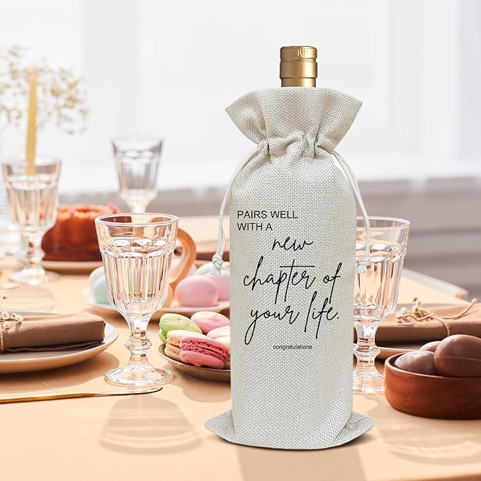 New Beginnings Gifts for Women, Retirement Gifts New Business Owner Gifts Going Away Gift for Coworker Colleague New Job Gifts Wedding Gifts Retirement Wine Bag Party Favor Decoration Supplies /22