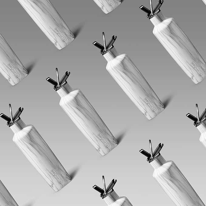 BrüMate ReHydration Mini Kids Water Bottle | 100% Leakproof Insulated Water Bottle for Kids with Straw | Stainless Steel Water Canteen | Perfect Kids Water Bottle for School | 16oz (Carrara)