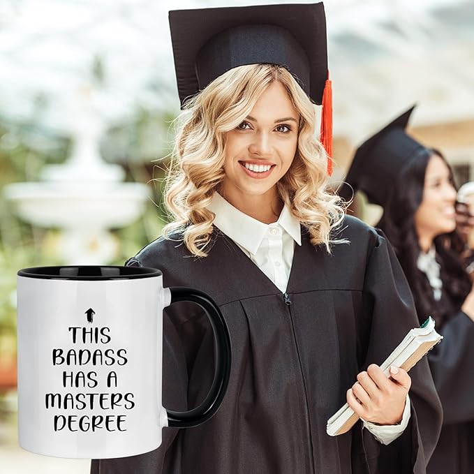 Maustic Graduation Gifts for Her Him, Masters Degree Graduation Gifts, This Badass Has a Masters Degree Coffee Mug, College Graduation Gifts for Daughter Son Friends, Funny Graduation Cups Mug, 11 Oz