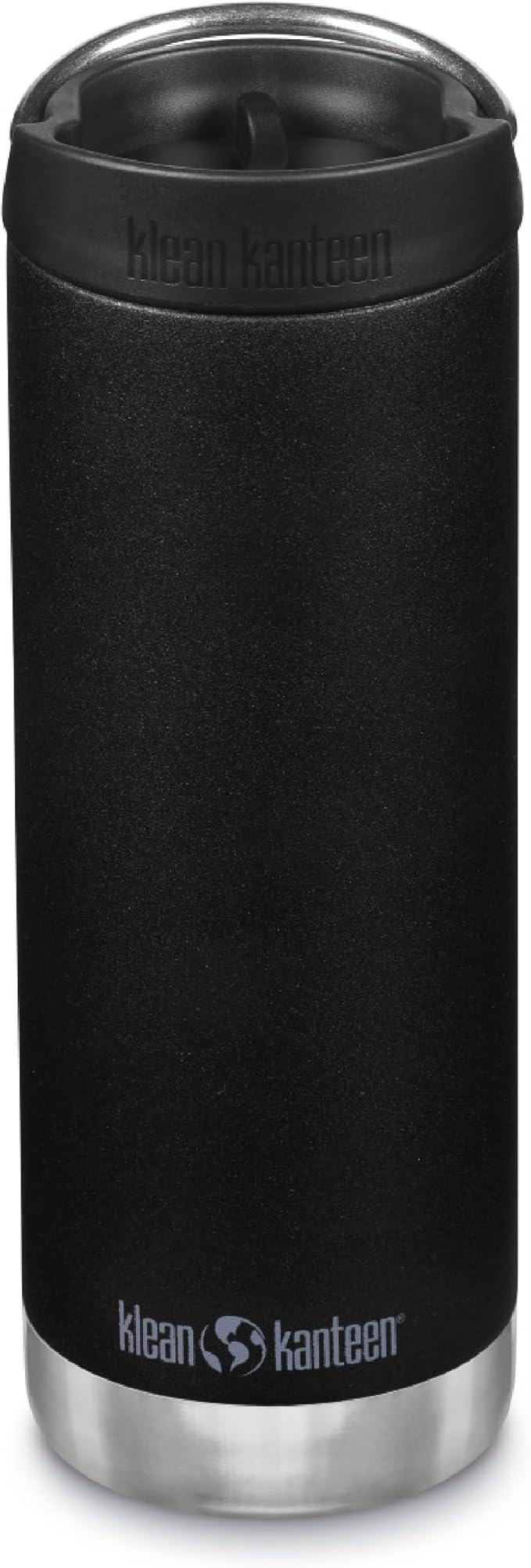 Klean Kanteen TKWide Insulated Coffee Tumbler with Café Cap - Stainless Steel Coffee Tumbler - 16 Oz, Black