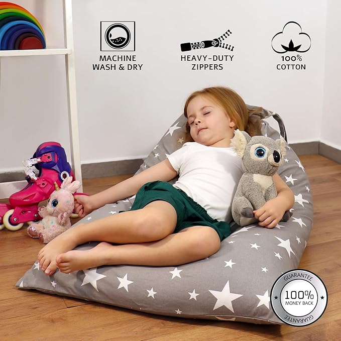 stuffed animal storage, bean bag chairs for kids, 100% Cotton Washable plush animal storage. room organization for stuff animal, Linens, Quilts & Pillows | Triangular | Twinkle Twinkle