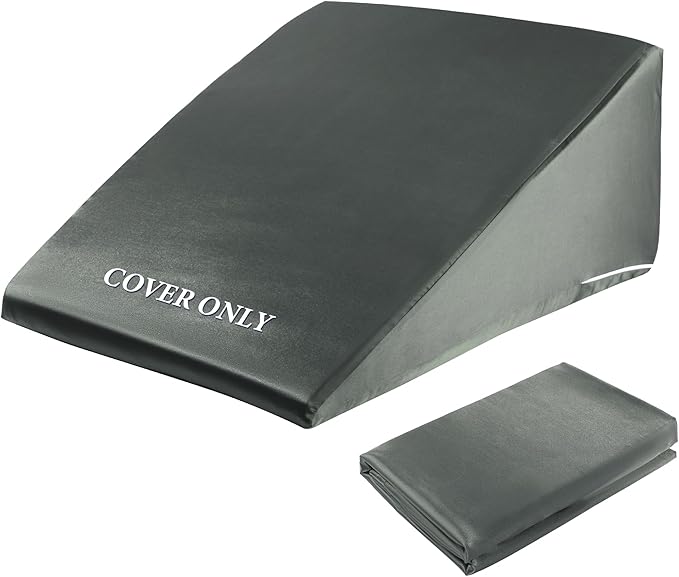 HOMBYS Satin Bed Wedge Pillow Cover Silky & Smooth Wedge Pillowcase 1 Pack 24x24x7.5, Soft & Breathable, Removable & Machine Washable-Zipper Design (Pillow Not Include)