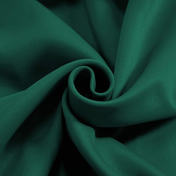 Deep Green Valance for Windows 72x18 Inch Solid Thermal Insulated Blackout Rod Pocket Kitchen Short Curtain Toppers Valance for Bathroom Living Room 1 Panel