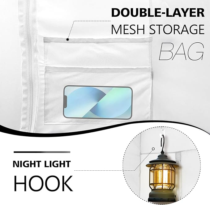 Bed Tent Bed Canopy Twin Size Tents for Adult and Kids- Portable Dream Tent Indoor Sleeping Tents 70% Blackout with 3 Doors Breathable Big Space Tents