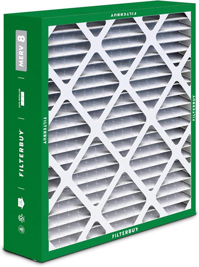 Filterbuy 20x21x5 Air Filter MERV 8 Dust Defense (2-Pack), Pleated HVAC AC Furnace Air Filters Replacement for Lennox and Electro-Air (Actual Size: 19.88 x 20.50 x 4.38 Inches)