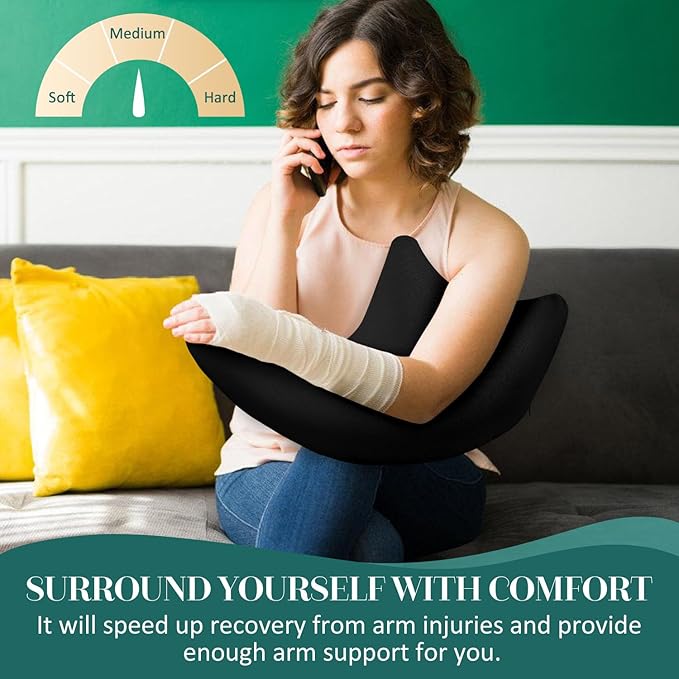 HARBOREST Shoulder Surgery Pillow - Shoulder Pillow for Shoulder Pain, Rotator Cuff Pillow for Sleeping or Sitting, Shoulder Relief Pillow (Black)