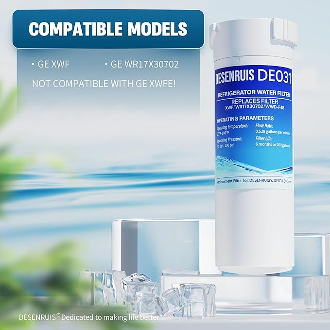 XWF Water Filter Replacement Compatible with GE XWF Water Filter, Pack of 3 (Not XWFE)