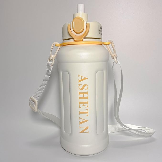 Large Capacity 32oz Insulated Cup, 316 Stainless Steel Water Bottles With Straw And Lifting Rope, Portable For Sports And Travel