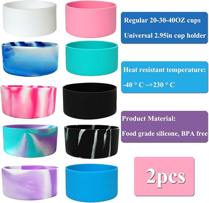 Silicone Boot,Silicone Boot Sleeves for 40/30 oz Tumblers, Insulated Bottle Sleeves for Adventure and IceFlow Flip Tumblers, Anti-Slip Sleeve for Water Bottles（blue）