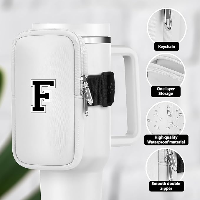 Mini Water Bottle Pouch for Stanley-Tumbler pouch with Zipper Pocket, Stanley pouch, Insulated Mug pouch, Tumbler carry holder pouch, Travel mug pouch | Waterproof