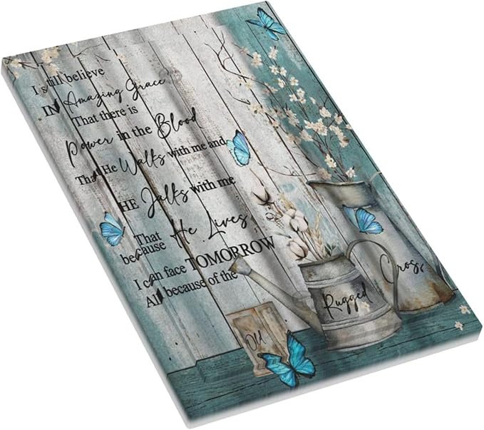 Vintage Teal Butterfly Wood Inspirational Quotes Wood Plank 1 Gang Light Switch Covers No Device Wall Plate Decorative Blank Switchplate Electrical Faceplate for Farmhouse Country Bedroom Decor