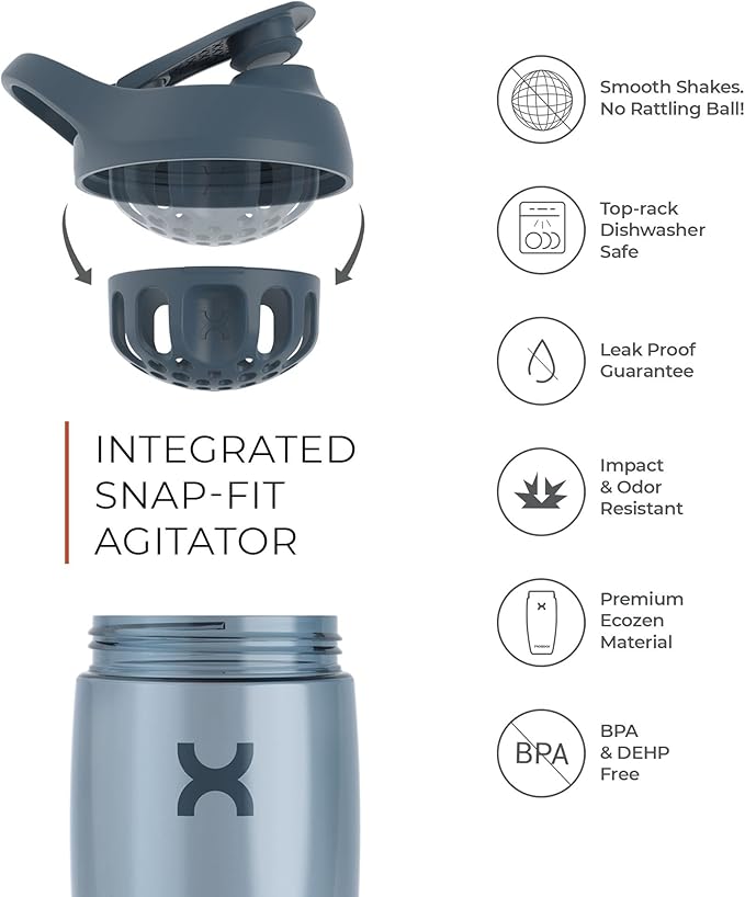 Promixx PURSUIT Protein Shaker Bottle – Premium Sports Blender Bottles for Protein Mixes and Supplement Shakes – Easy Clean, Durable Protein Shaker Cup