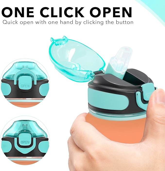 Enerbone 32 oz Drinking Water Bottle with Times to Drink and Straw, Motivational with Carrying Strap, Leakproof BPA & Toxic Free, Ensure You Drink Enough Water for Fitness Gym Outdoor