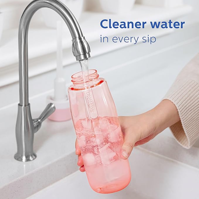 PHILIPS Filtered Water Bottle 22 Oz/36 Oz with Philips GoZero Everyday Water Filter, BPA-Free Tritan Plastic, Purify Tap Water Into Healthy Drinking Tasting Water