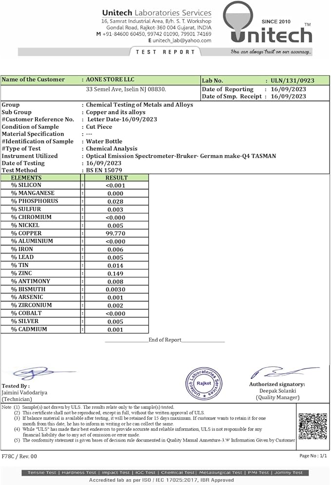 Copper Water Bottle A Handmade Ayurvedic Enameled Print Pure Copper Water Bottle For Drinking - Increase Your Water Consumption, and Experience Immediate Health Benefits (ENAMELED PRINT 8)