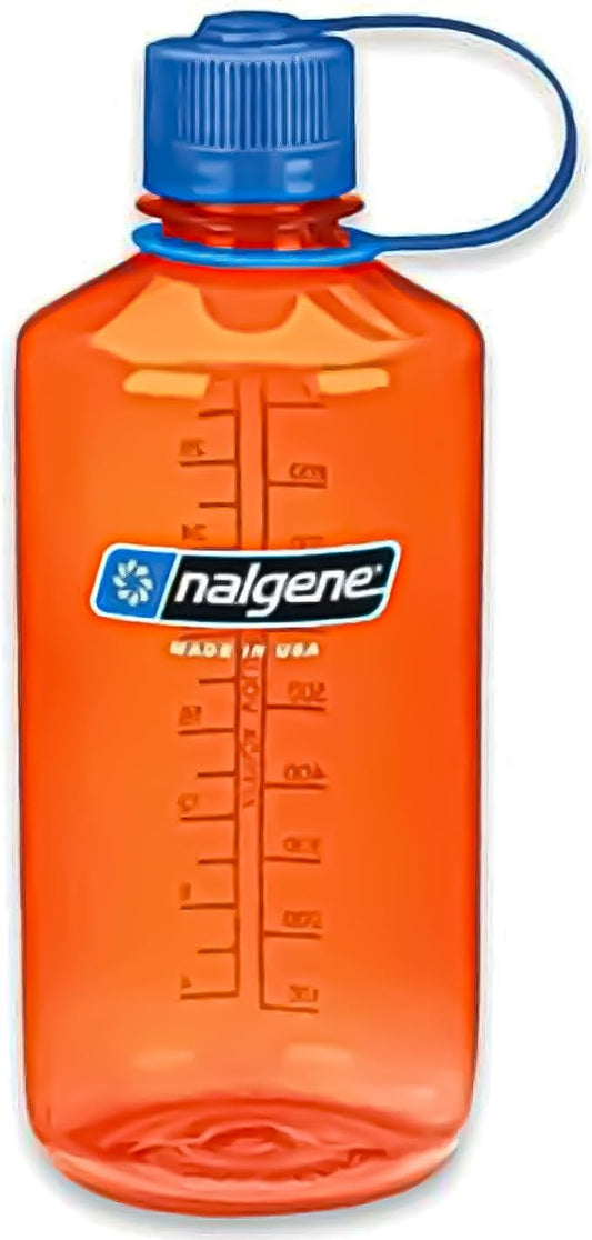 Nalgene Sustain Tritan BPA-Free Water Bottle Made with Material Derived from 50% Plastic Waste, 32 OZ, Narrow Mouth, Orange