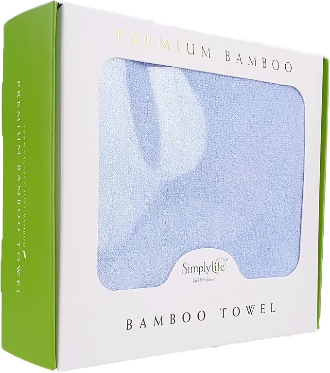 Ultra Soft and Plush Essential Baby/Kids Towel, Made with 100% Luxurious Premium Bamboo Viscose (Box Pack) - Highly Absorbent 48 * 24 in (120 * 60 cm) with a Tight 500 GSM Weave (Blue)