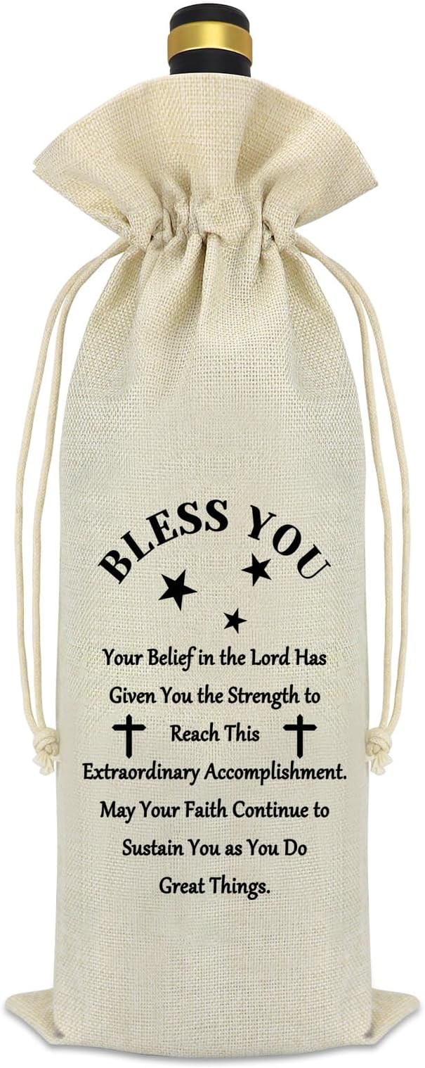 Graduation Gifts for Him Her Wine Bag Inspirational Gifts for Graduate Nephew Niece Brother Sister Son Daughter Religious Graduation Gifts Class of 2024 Graduation Gifts for Women Men Wine Bottle Bags
