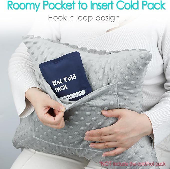 Star Hysterectomy Recovery Pillow C-Section Pillows with 2 Pockets for Tummy Tuck Abdominal Lumpectomy Belly Surgery Must Haves Shock Absorbing Cough Cushion Patients Gifts Minky Dot Gray