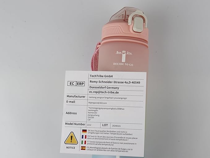 Motivational Water Bottle with Time Marker- 32oz Water Bottles with Times to Drink, Leakproof & BPA Free Sports Water Bottle with Straw & Carry Strap for Fitness, Gym, and Outdoor Sports